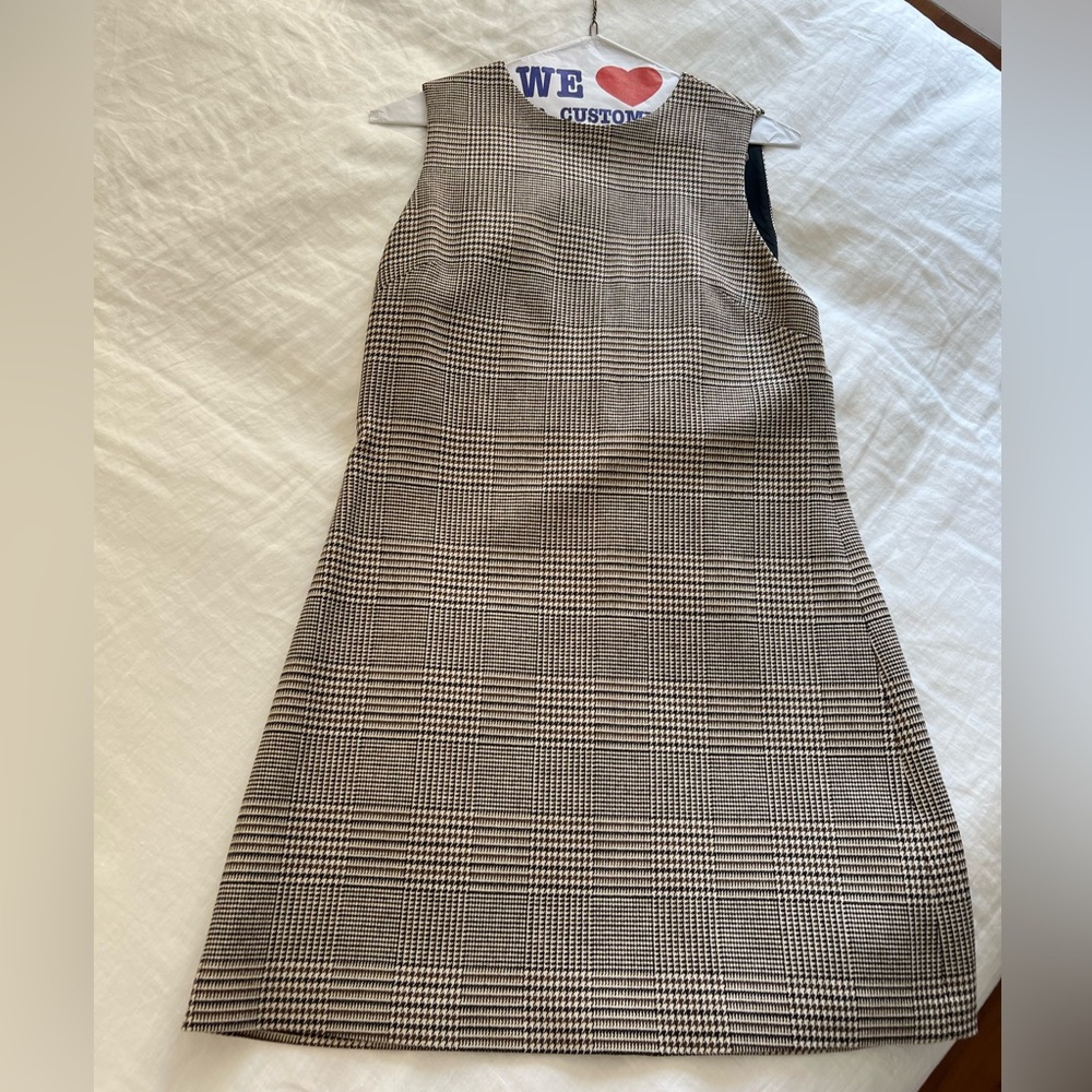 Alice + Olivia Black and White Checkered Midi Dress